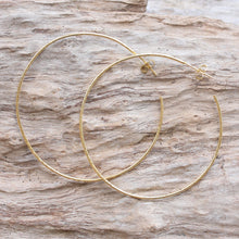 Load image into Gallery viewer, Gold-Plated Half-Hoop Earrings from Bali - Through the Hoop | NOVICA
