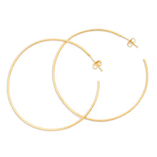 Load image into Gallery viewer, Gold-Plated Half-Hoop Earrings from Bali - Through the Hoop | NOVICA
