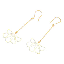 Load image into Gallery viewer, Hand Crafted Gold-Plated Dangle Earrings - Finding Flowers | NOVICA
