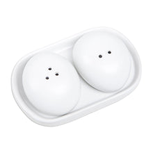 Load image into Gallery viewer, White Ceramic Salt and Pepper Set (3 Pieces) - Soft Seasoning | NOVICA
