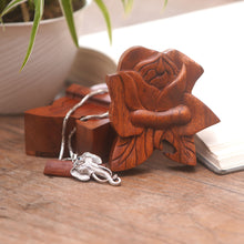 Load image into Gallery viewer, Decorative Wood Puzzle Box with Lotus Motif - Lotus Secret | NOVICA

