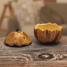 Load image into Gallery viewer, Dried Gourd with Burned Image of an Elephant from Peru - Earth Tone Elephant | NOVICA
