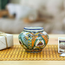 Load image into Gallery viewer, Talavera Inspired Unique Flower Pot from Puebla Mexico - Desert Fruits | NOVICA
