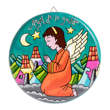 Load image into Gallery viewer, Handcrafted Pinewood Wall Accent - Guardian Angel | NOVICA
