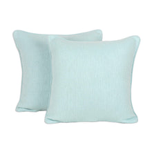 Load image into Gallery viewer, Square Mint Green Cushion Covers (Pair) - Mint Elegance | NOVICA
