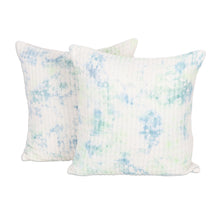 Load image into Gallery viewer, Cotton Tie-Dyed Cushion Covers (Pair) - Spring Sky | NOVICA
