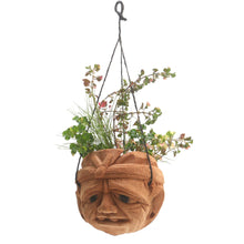 Load image into Gallery viewer, Carved Coconut Shell Hanging Planter - Don't Worry | NOVICA
