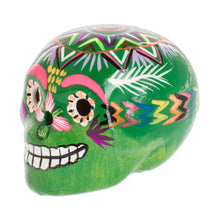 Load image into Gallery viewer, Ceramic Figurine from Guatemala - Colorful Skull | NOVICA
