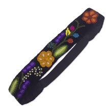 Load image into Gallery viewer, Hand Embroidered Wool Headband - Floral Vista | NOVICA
