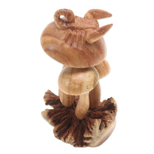 Load image into Gallery viewer, Mushroom Motif Wood Sculpture - Fierce Scorpion | NOVICA
