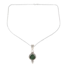 Load image into Gallery viewer, Indian Emerald and Sterling Silver Pendant Necklace - Air Bubble in Green | NOVICA
