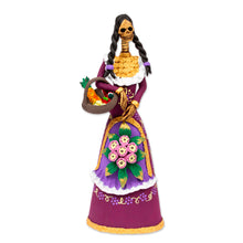 Load image into Gallery viewer, Handcrafted Ceramic Catrina Statuette - La Catrina Candelaria | NOVICA
