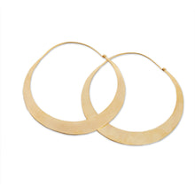 Load image into Gallery viewer, Modern Gold Plated Hoop Earrings - Solar Halo | NOVICA
