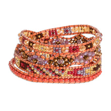 Load image into Gallery viewer, Handcrafted Beaded Positive Energy Long Wrap Bracelet - Radiant Protection | NOVICA
