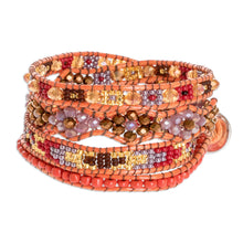 Load image into Gallery viewer, Handcrafted Beaded Positive Energy Long Wrap Bracelet - Radiant Protection | NOVICA
