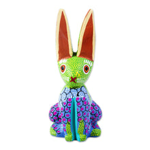Load image into Gallery viewer, Multicolored Rabbit Alebrije Sculpture - Colorful Bunny | NOVICA
