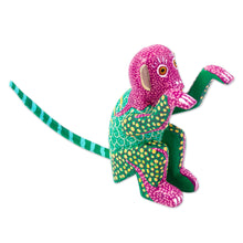 Load image into Gallery viewer, Multicolored Small Alebrije Figurine - Bold Monkey | NOVICA
