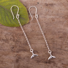 Load image into Gallery viewer, Artisan Sterling Silver Earrings from Mexico - Dolphin Tail | NOVICA
