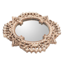 Load image into Gallery viewer, Hand-Carved Wood Floral Wall Mirror from Bali - Blooming Flourish | NOVICA
