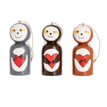 Load image into Gallery viewer, Guatemalan Handcrafted Reclaimed Wood Ornaments (Set of 3) - Love Sloth | NOVICA
