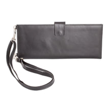 Load image into Gallery viewer, Handcrafted Black Leather Wallet from Costa Rica - Family Tradition in Black | NOVICA
