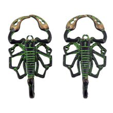 Load image into Gallery viewer, Artisan Crafted Brass Wall Hooks (Pair) - Scorpion Duo | NOVICA
