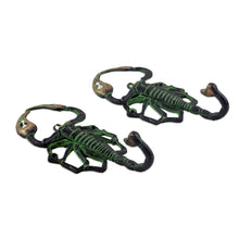 Load image into Gallery viewer, Artisan Crafted Brass Wall Hooks (Pair) - Scorpion Duo | NOVICA
