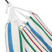 Load image into Gallery viewer, Striped Handwoven Recycled Cotton Blend Single Hammock - Relaxing Summer | NOVICA
