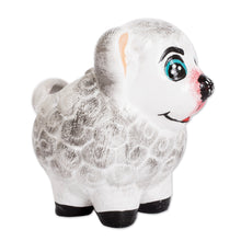 Load image into Gallery viewer, Handpainted Mini Ceramic Sheep Flower Pot from Guatemala - Herbaceous Sheep | NOVICA
