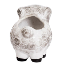 Load image into Gallery viewer, Handpainted Mini Ceramic Sheep Flower Pot from Guatemala - Herbaceous Sheep | NOVICA
