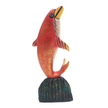 Load image into Gallery viewer, Jempinis Wood Dolphin Statuette from Bali - Balancing Dolphin | NOVICA
