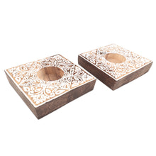 Load image into Gallery viewer, Artisan Crafted Tealight Candle Holders from India (Pair) - Celebration Day | NOVICA
