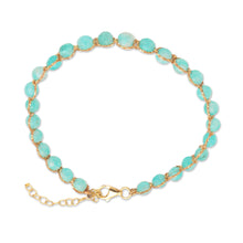 Load image into Gallery viewer, Handcrafted Amazonite Bead Bracelet - Aqua and Gold | NOVICA
