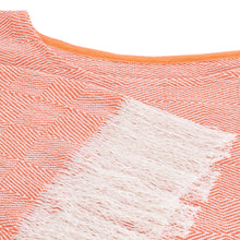 Load image into Gallery viewer, Handloomed Cotton Poncho in Orange Tones from El Salvador - Orange Sand | NOVICA
