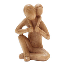 Load image into Gallery viewer, Father and Child Hibiscus Wood Statuette - My Hero | NOVICA
