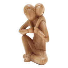 Load image into Gallery viewer, Father and Child Hibiscus Wood Statuette - My Hero | NOVICA
