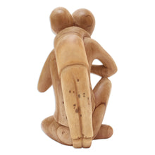 Load image into Gallery viewer, Father and Child Hibiscus Wood Statuette - My Hero | NOVICA
