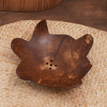Load image into Gallery viewer, Coconut Shell Soap Dish with Turtle Motif - Come Clean | NOVICA
