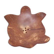 Load image into Gallery viewer, Coconut Shell Soap Dish with Turtle Motif - Come Clean | NOVICA
