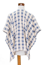 Load image into Gallery viewer, Hand-woven Blue and White Ruana Made with 100% Cotton - Rustic in Blue | NOVICA
