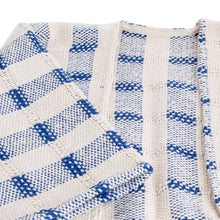 Load image into Gallery viewer, Hand-woven Blue and White Ruana Made with 100% Cotton - Rustic in Blue | NOVICA
