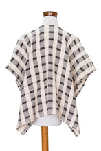 Load image into Gallery viewer, Hand-woven Black and White Ruana Made with 100% Cotton - Rustic in Black | NOVICA
