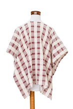 Load image into Gallery viewer, Hand-woven Red and White Ruana Made with 100% Cotton - Rustic in Red | NOVICA
