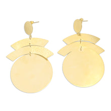 Load image into Gallery viewer, Hand Crafted Gold-Plated Dangle Earrings from Indonesia - Shine Throughout | NOVICA
