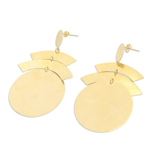 Load image into Gallery viewer, Hand Crafted Gold-Plated Dangle Earrings from Indonesia - Shine Throughout | NOVICA

