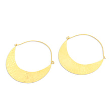 Load image into Gallery viewer, Hand Crafted Gold-Plated Hoop Earrings from Indonesia - In the Same Canoe | NOVICA
