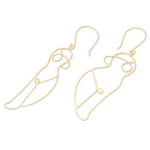 Load image into Gallery viewer, Hand Crafted Gold-Plated Dangle Earrings from Indonesia - Body Language | NOVICA
