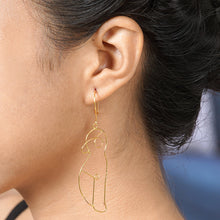 Load image into Gallery viewer, Hand Crafted Gold-Plated Dangle Earrings from Indonesia - Body Language | NOVICA
