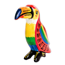Load image into Gallery viewer, Handmade Guatemalan Multicolored Wood Figurine of Bird - Tranquil Toucan | NOVICA
