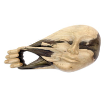 Load image into Gallery viewer, Artisan Crafted Hibiscus Wood Mask from Bali - Self-Revealing | NOVICA
